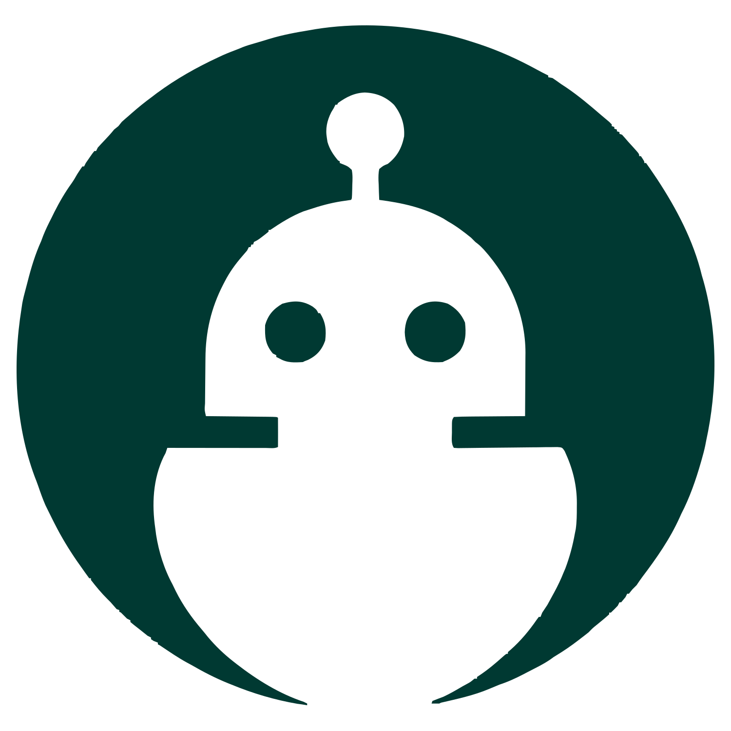 Robot Head Negative Space Logo #003932