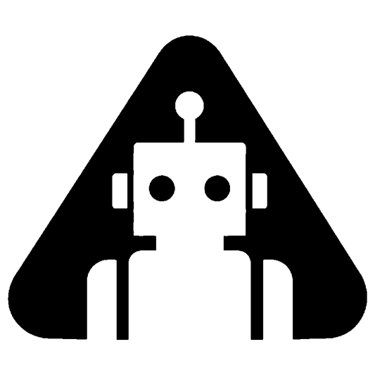 Robot Triangle Negative Space Logo