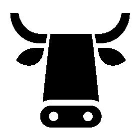 Bold Geometric Cow Head Logo