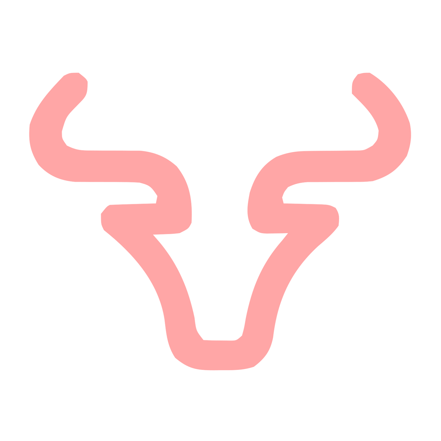 Monoline Bull Head Logo #ffa6a6