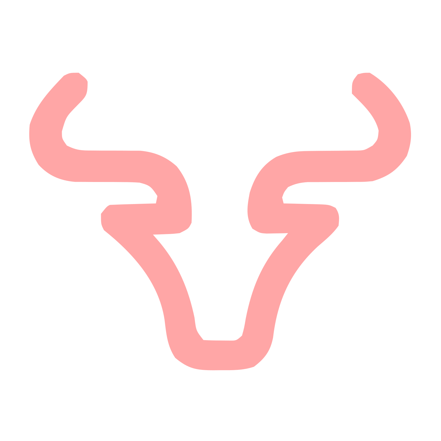 Monoline Bull Head Logo #ffa6a6
