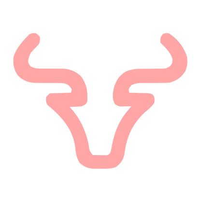 Monoline Bull Head Logo #ffa6a6