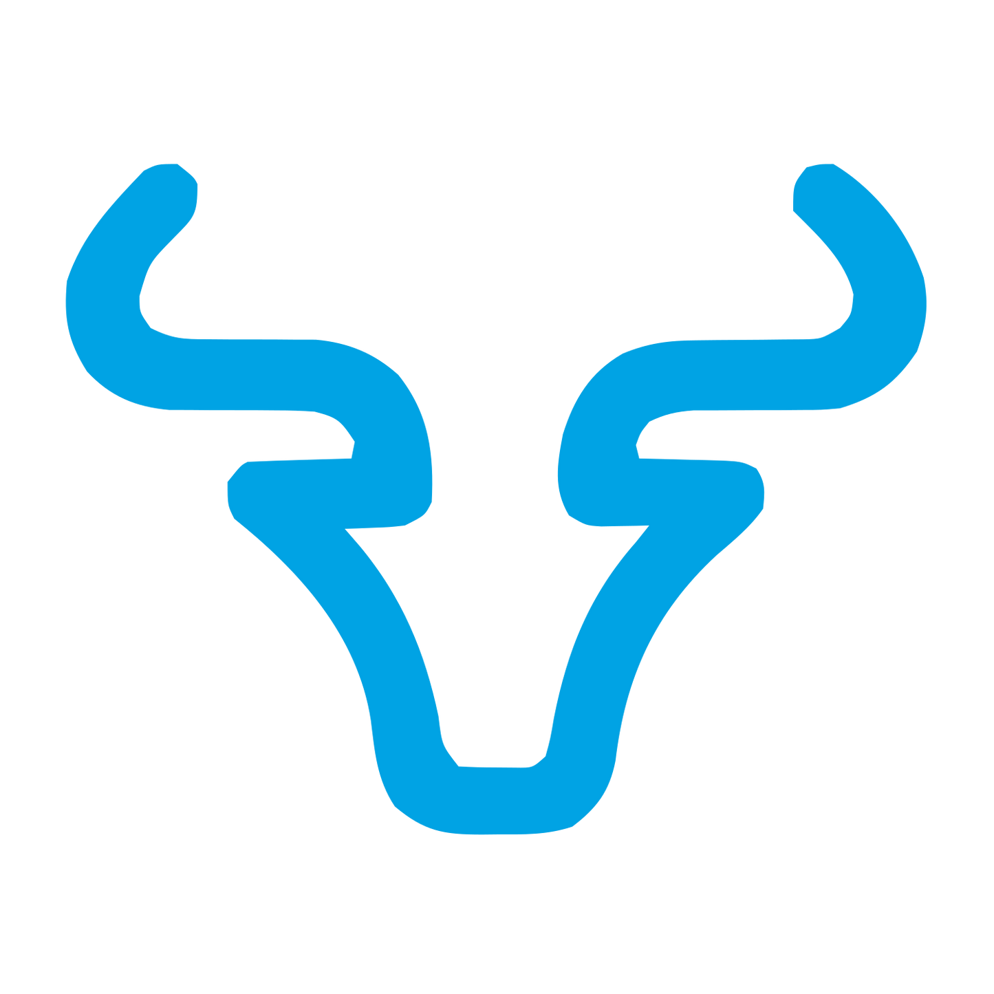 Monoline Bull Head Logo #00a3e4