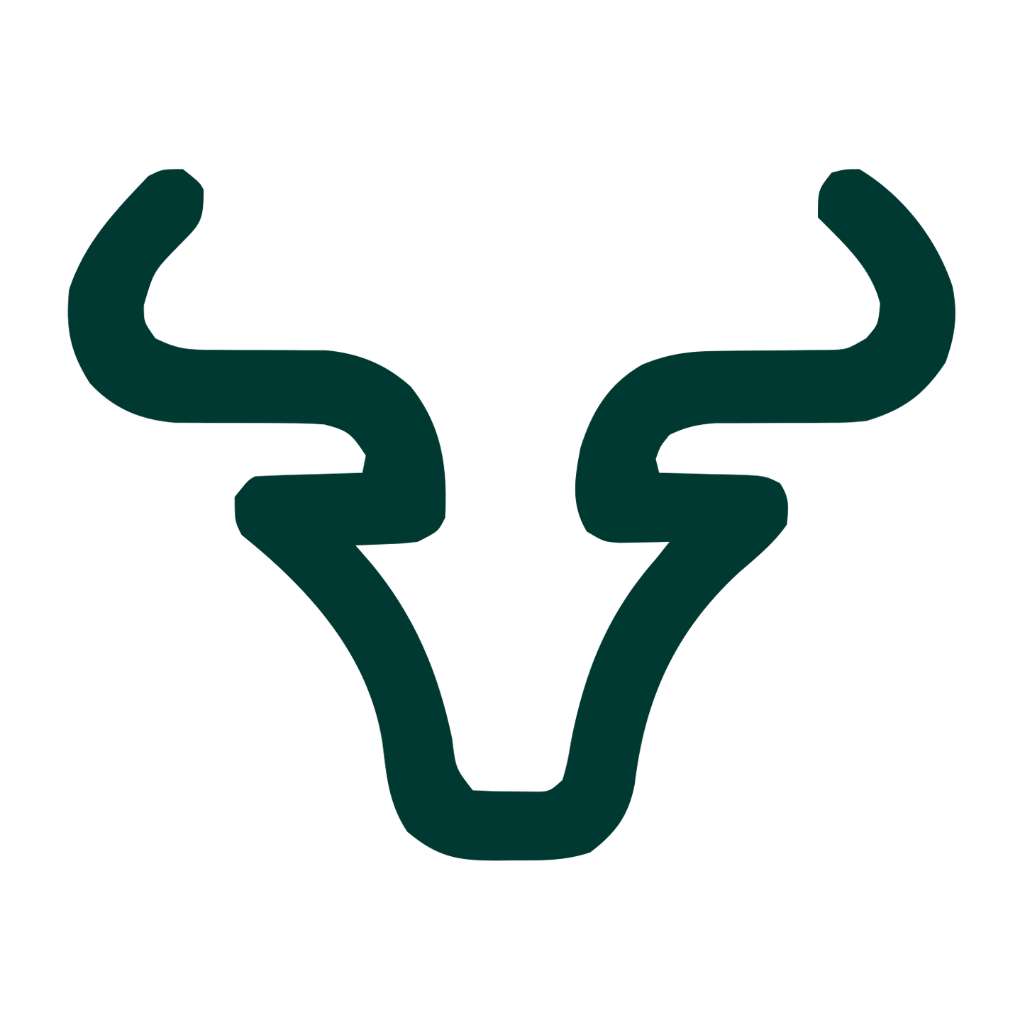 Monoline Bull Head Logo #003932