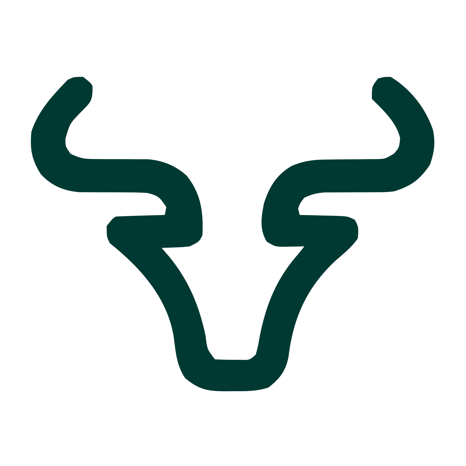 Monoline Bull Head Logo #003932