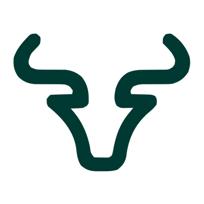 Monoline Bull Head Logo #003932