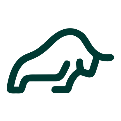Monoline Bull Logo #003932
