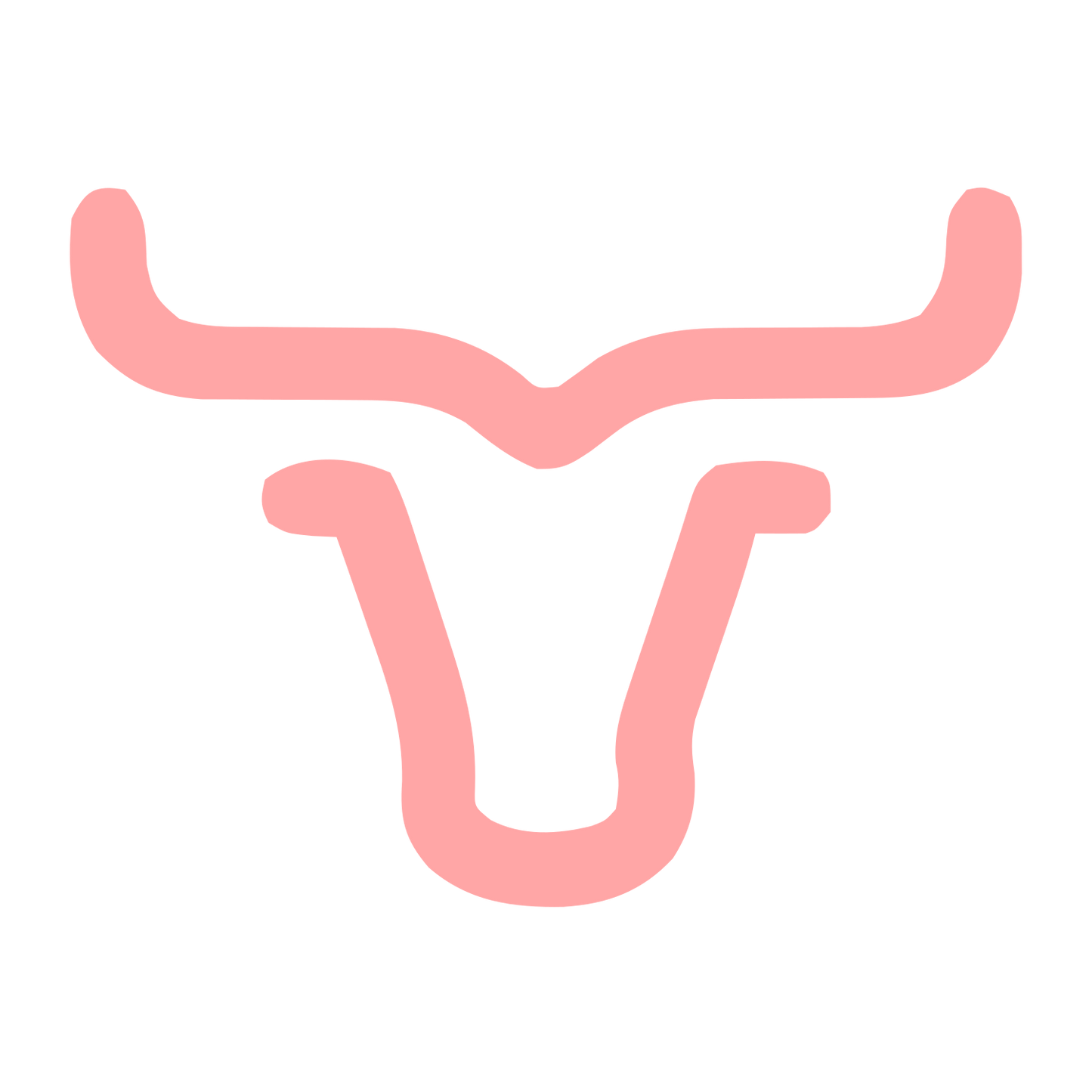 Monoline Bull Head Logo #ffa6a6