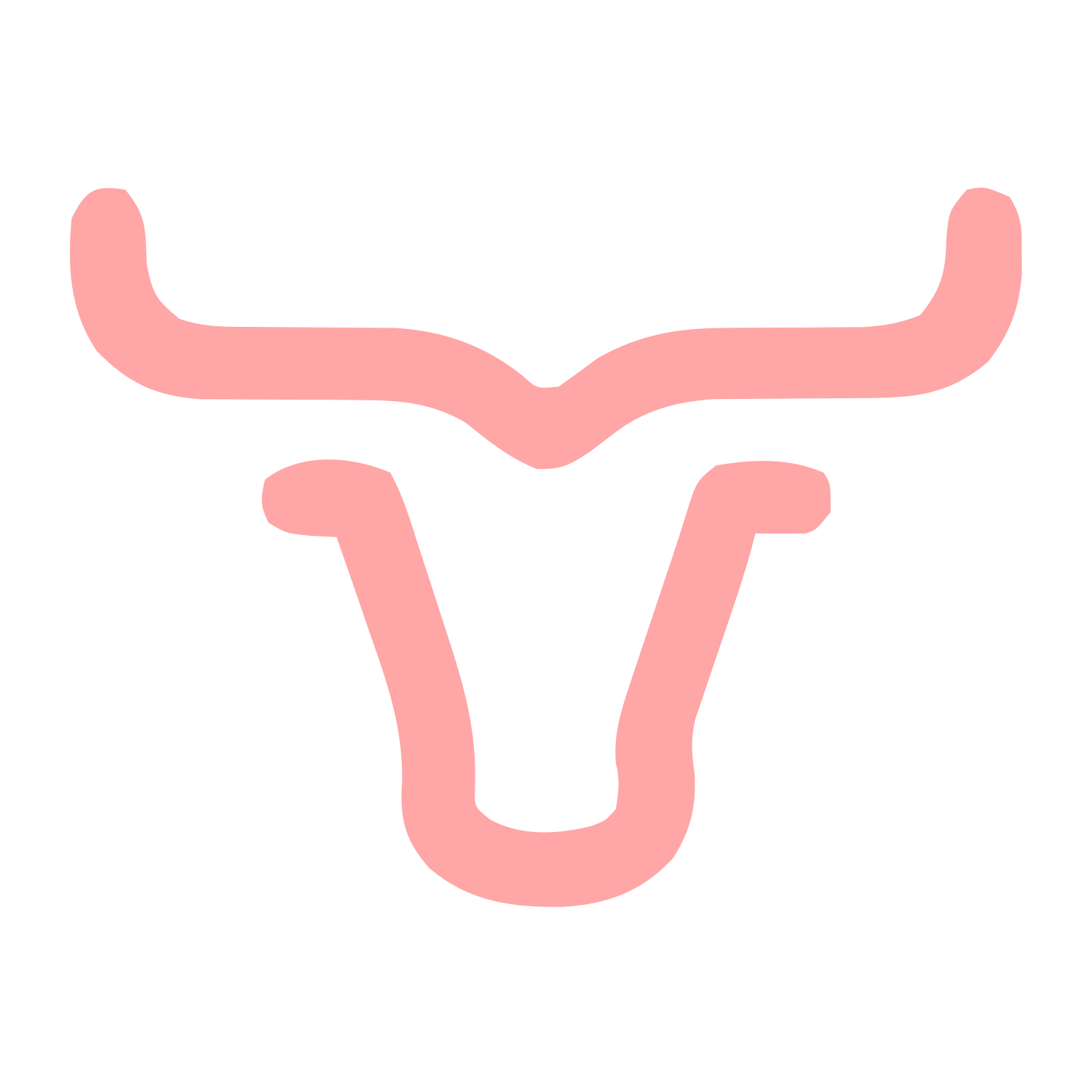 Monoline Bull Head Logo #ffa6a6