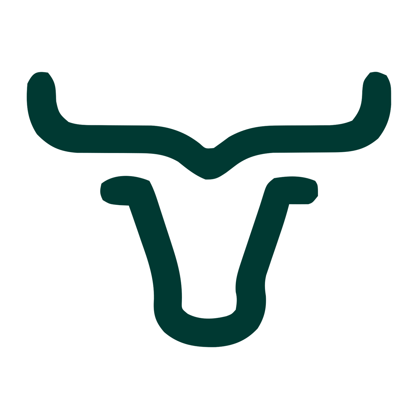Monoline Bull Head Logo #003932