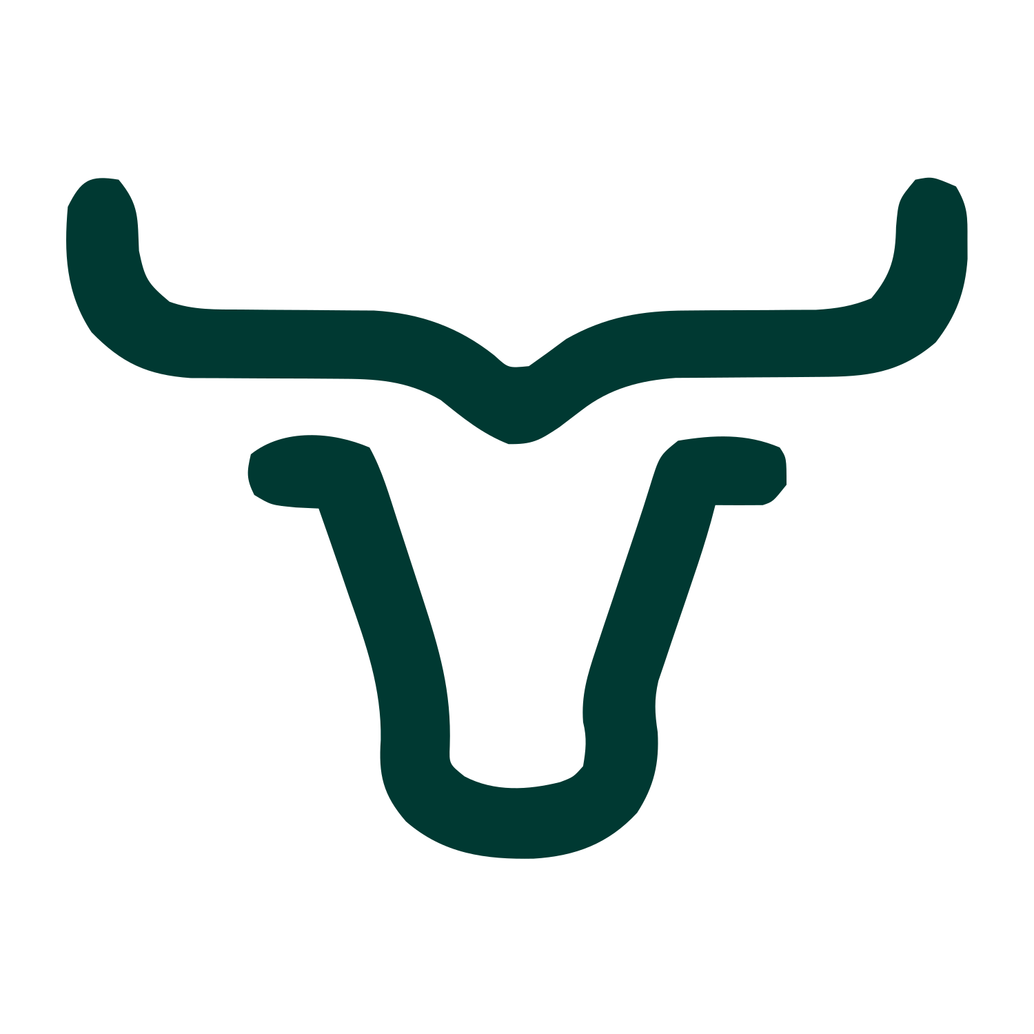 Monoline Bull Head Logo #003932