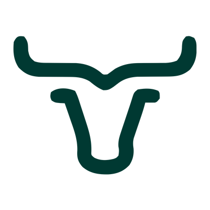 Monoline Bull Head Logo #003932