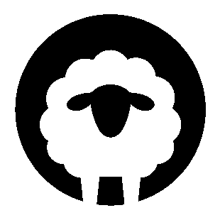Negative Space Sheep Logo