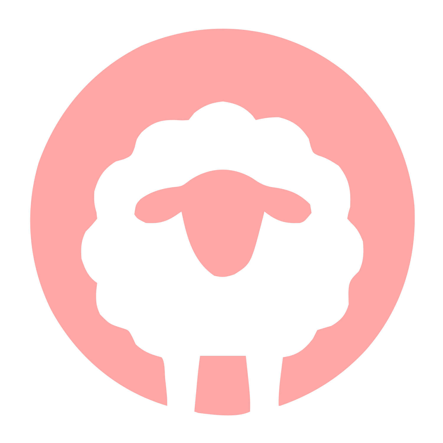 Negative Space Sheep Logo #ffa6a6