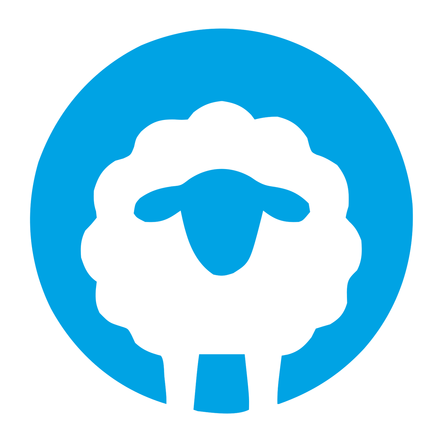 Negative Space Sheep Logo #00a3e4
