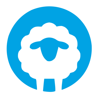 Negative Space Sheep Logo #00a3e4