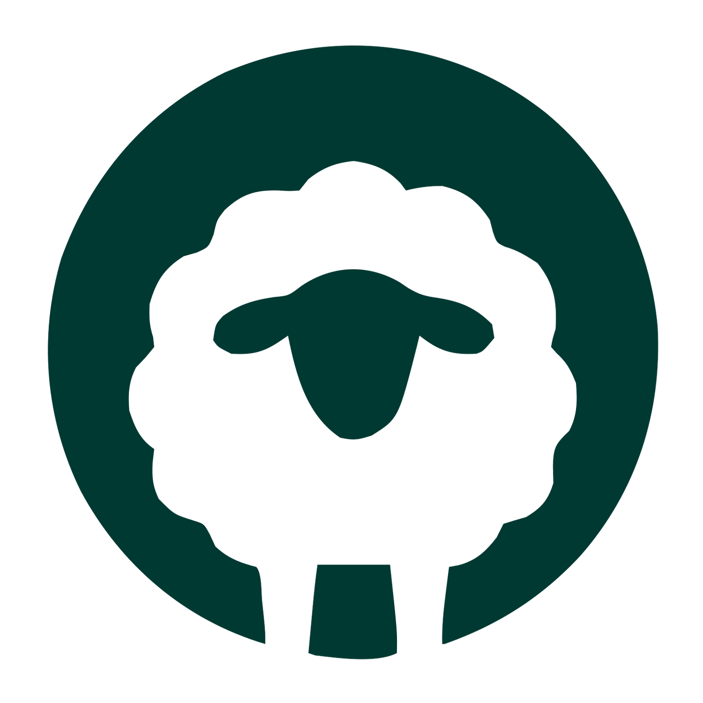 Negative Space Sheep Logo #003932