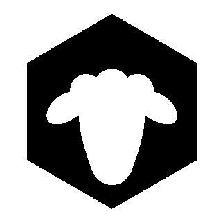 Sheep Hexagon Negative Space Logo