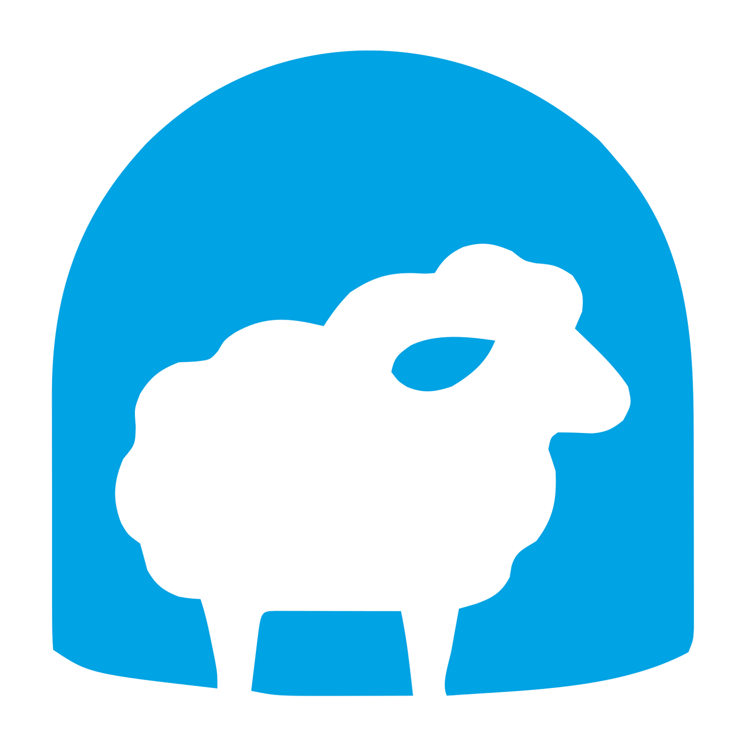 Sheep Arch Negative Space Logo #00a3e4