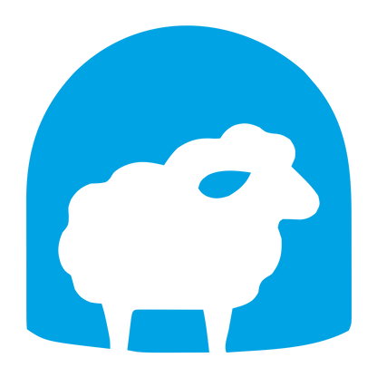 Sheep Arch Negative Space Logo #00a3e4