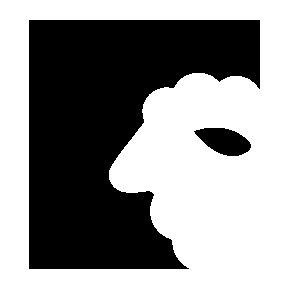 Negative Space Sheep Logo