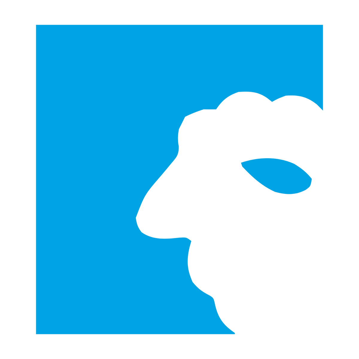 Negative Space Sheep Logo #00a3e4