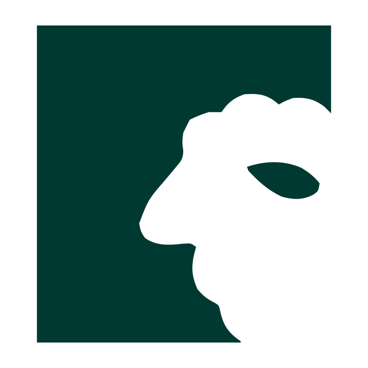 Negative Space Sheep Logo #003932