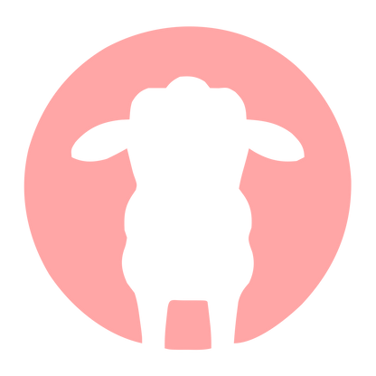 Sheep Negative Space Logo #ffa6a6