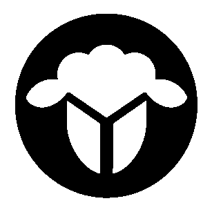 Negative Space Sheep Logo