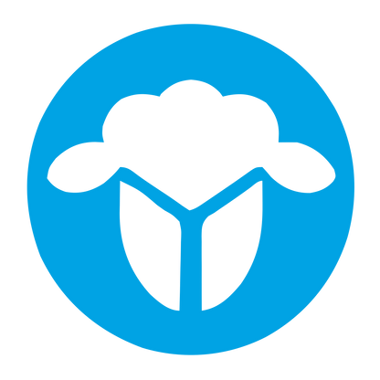 Negative Space Sheep Logo #00a3e4