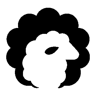 Negative Space Sheep Logo