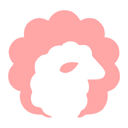 Negative Space Sheep Logo #ffa6a6