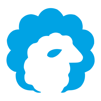 Negative Space Sheep Logo #00a3e4