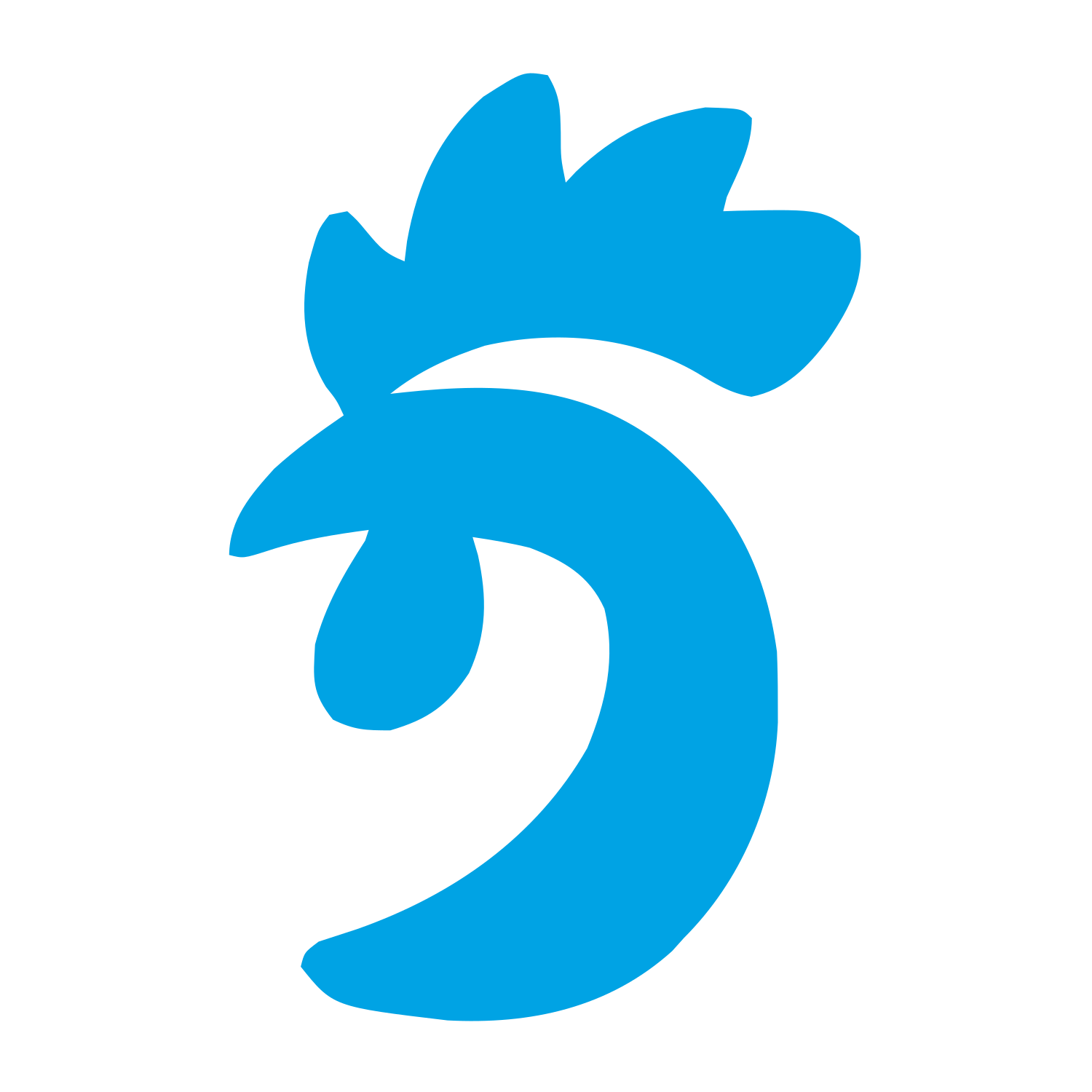 Hand-Drawn Rooster Logo #00a3e4