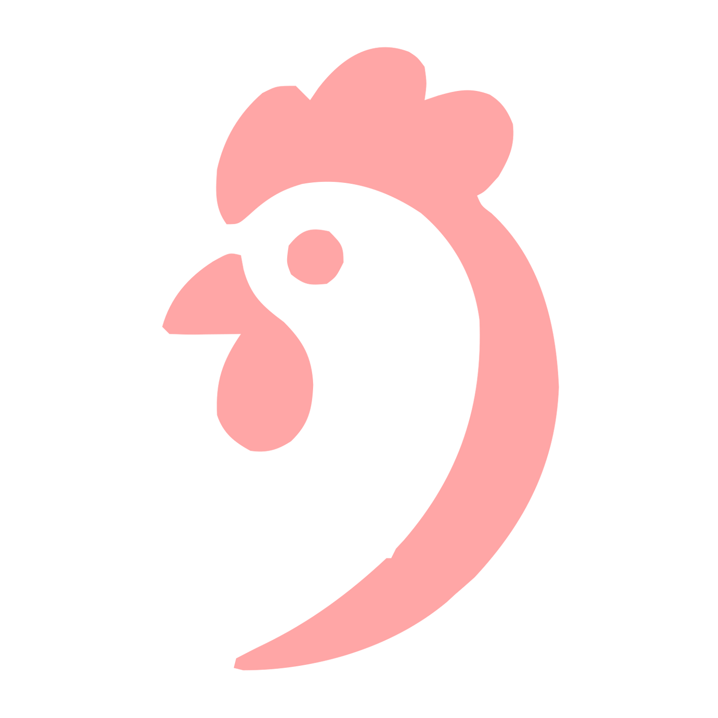Rooster Head Profile Logo #ffa6a6