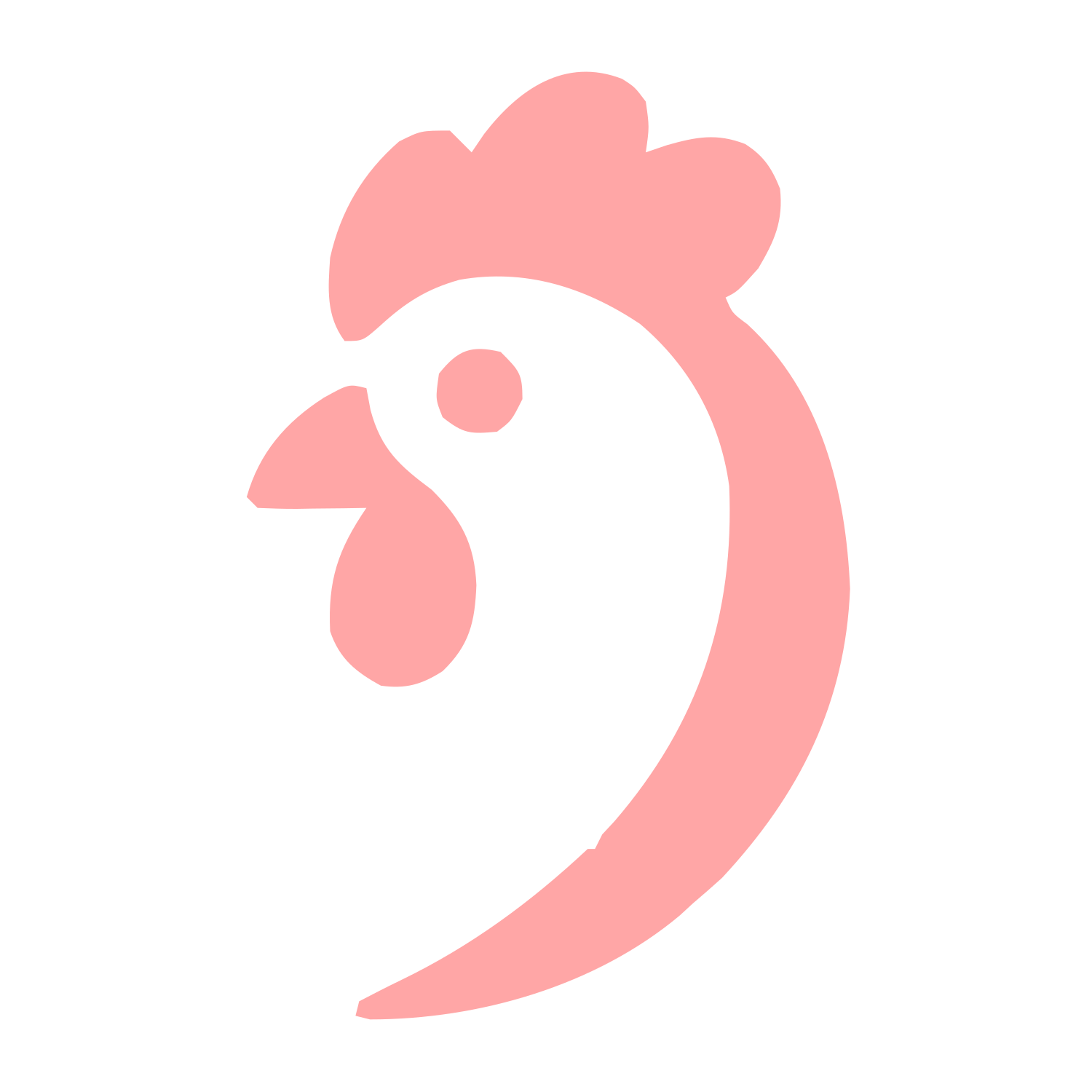 Rooster Head Profile Logo #ffa6a6