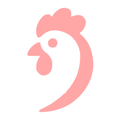 Rooster Head Profile Logo #ffa6a6