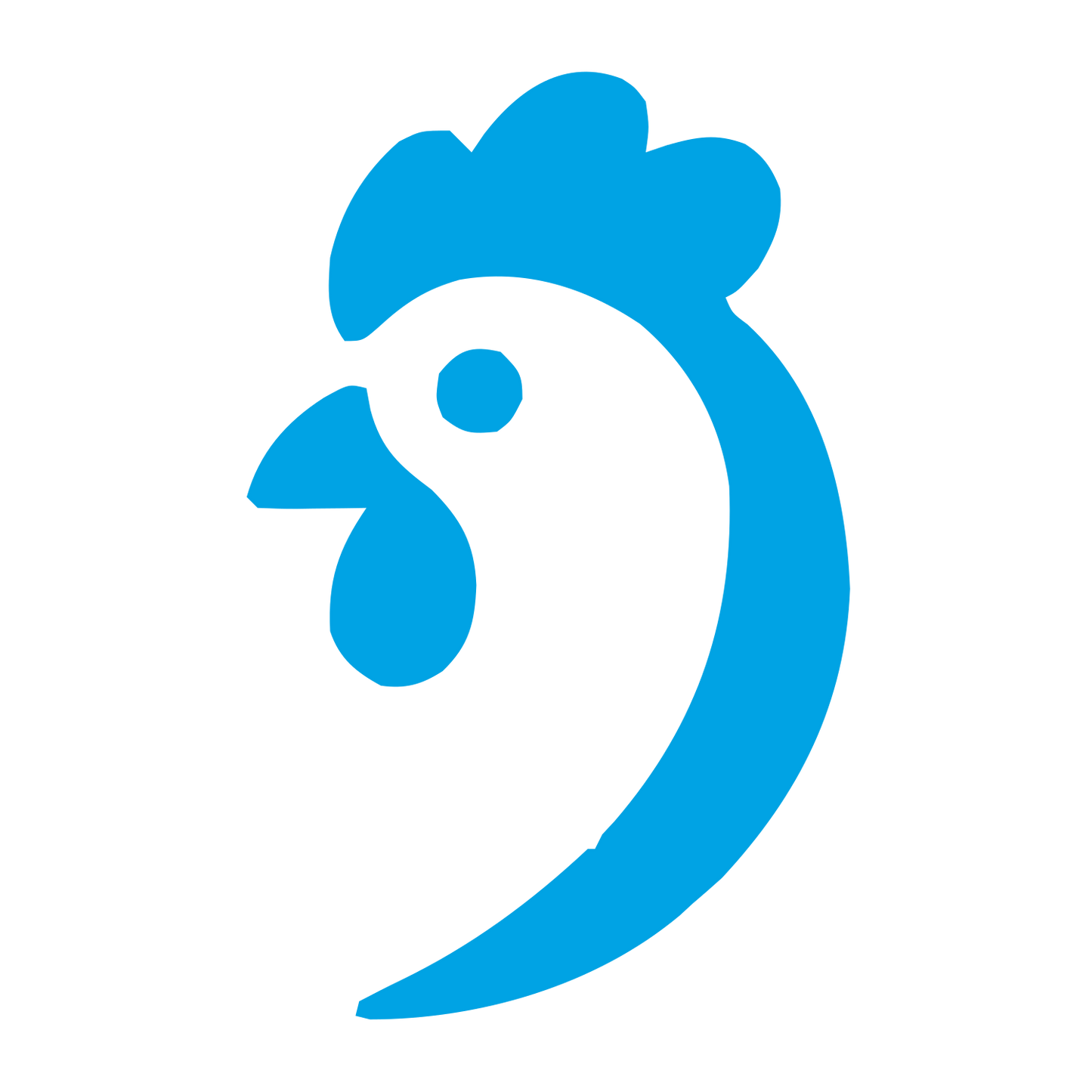 Rooster Head Profile Logo #00a3e4