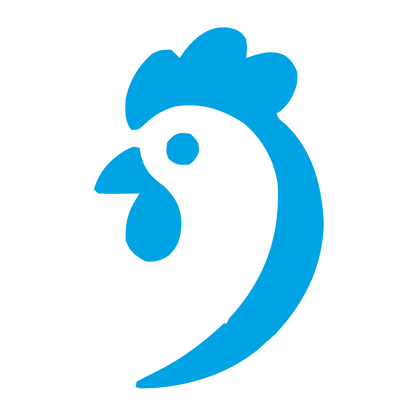 Rooster Head Profile Logo #00a3e4