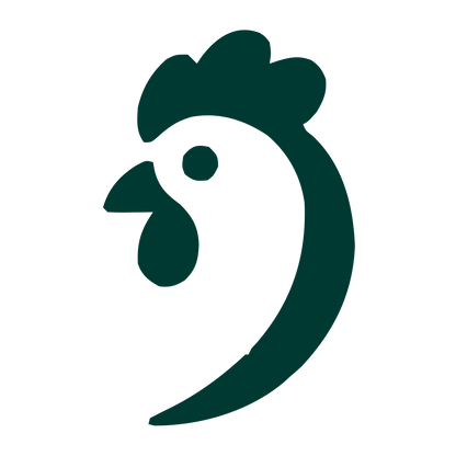 Rooster Head Profile Logo #003932