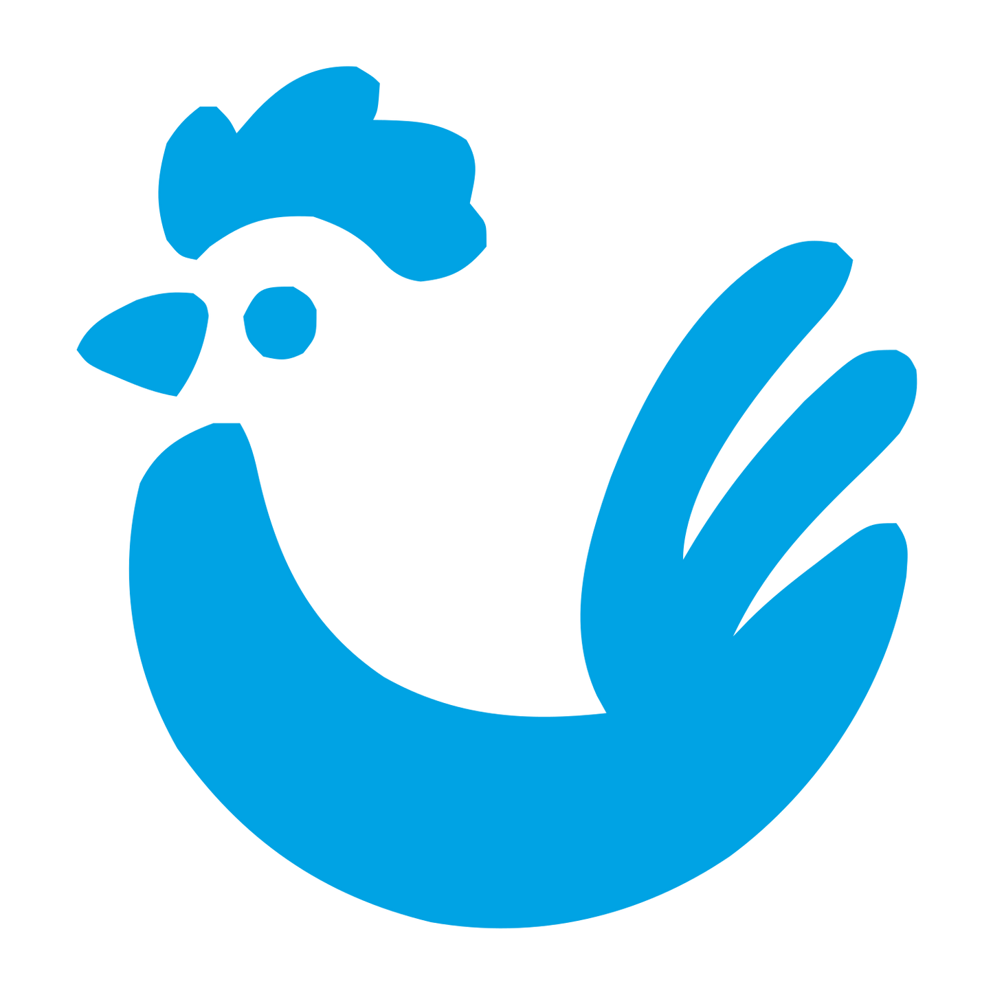 Hand-Drawn Chicken Logo #00a3e4