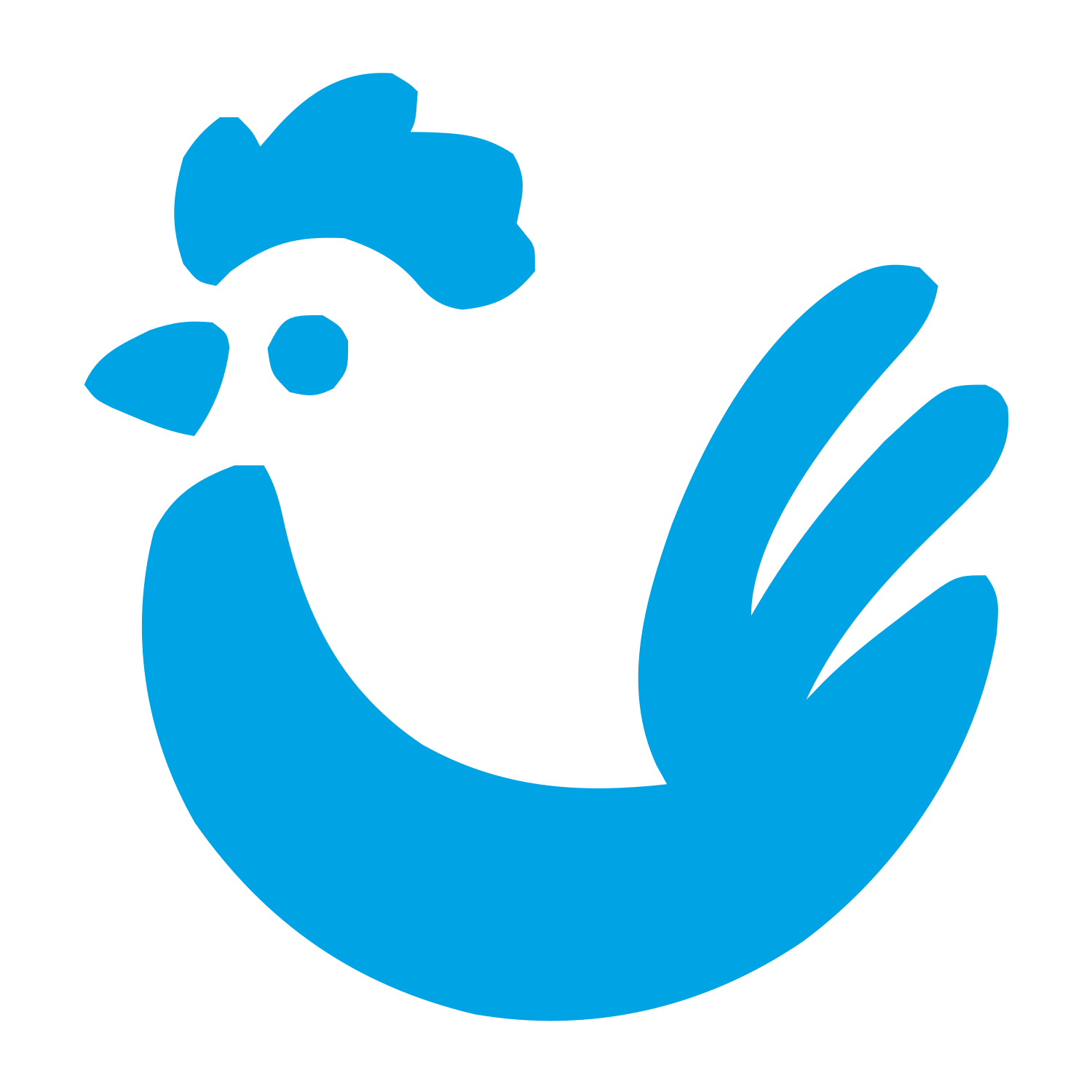 Hand-Drawn Chicken Logo #00a3e4