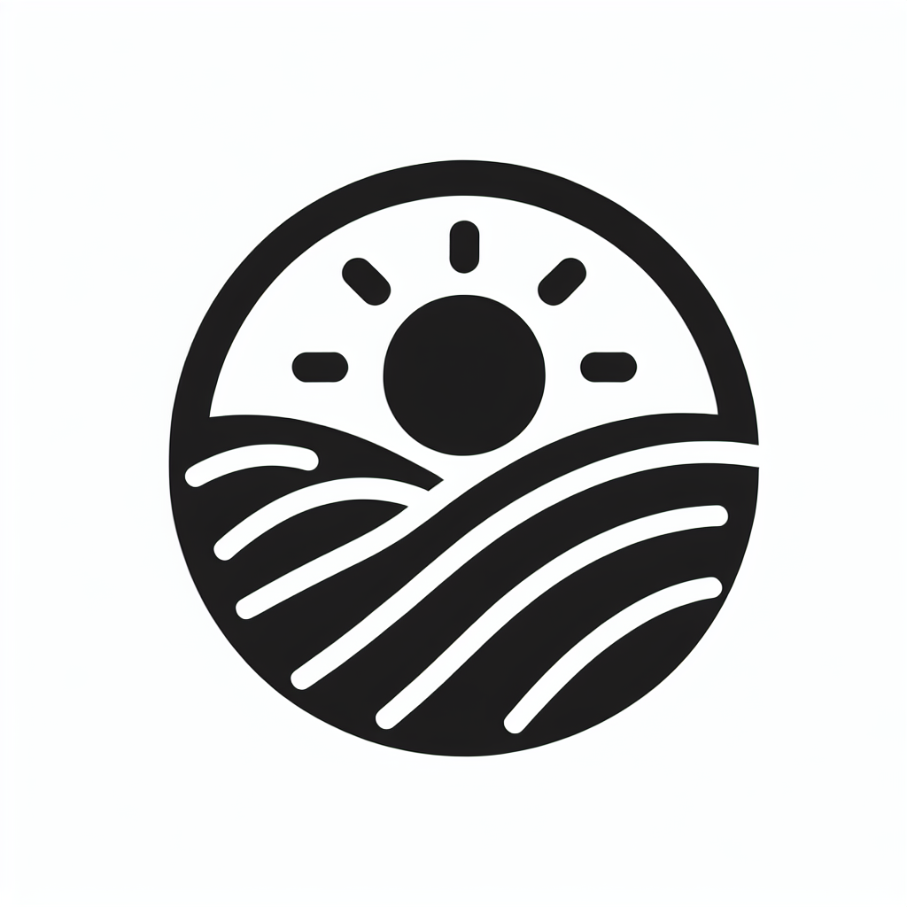 Landscape Fields with Sun Logo