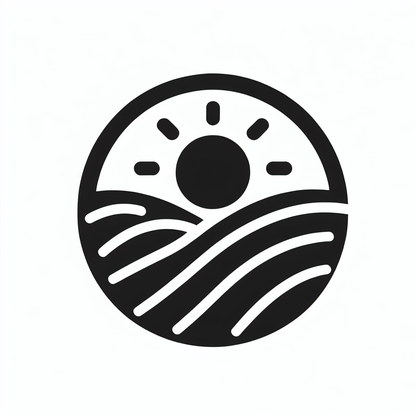 Landscape Fields with Sun Logo