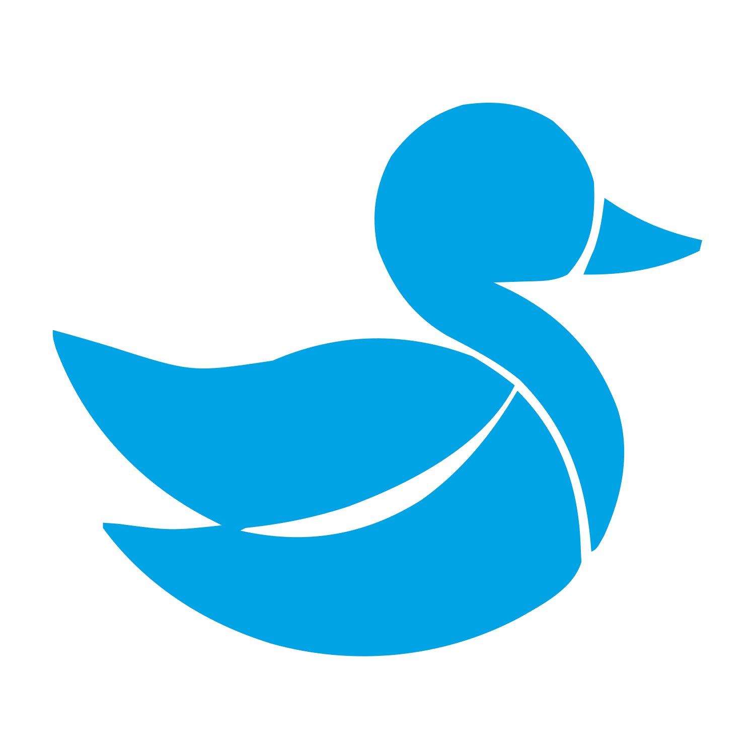 Layered Duck Logo #00a3e4