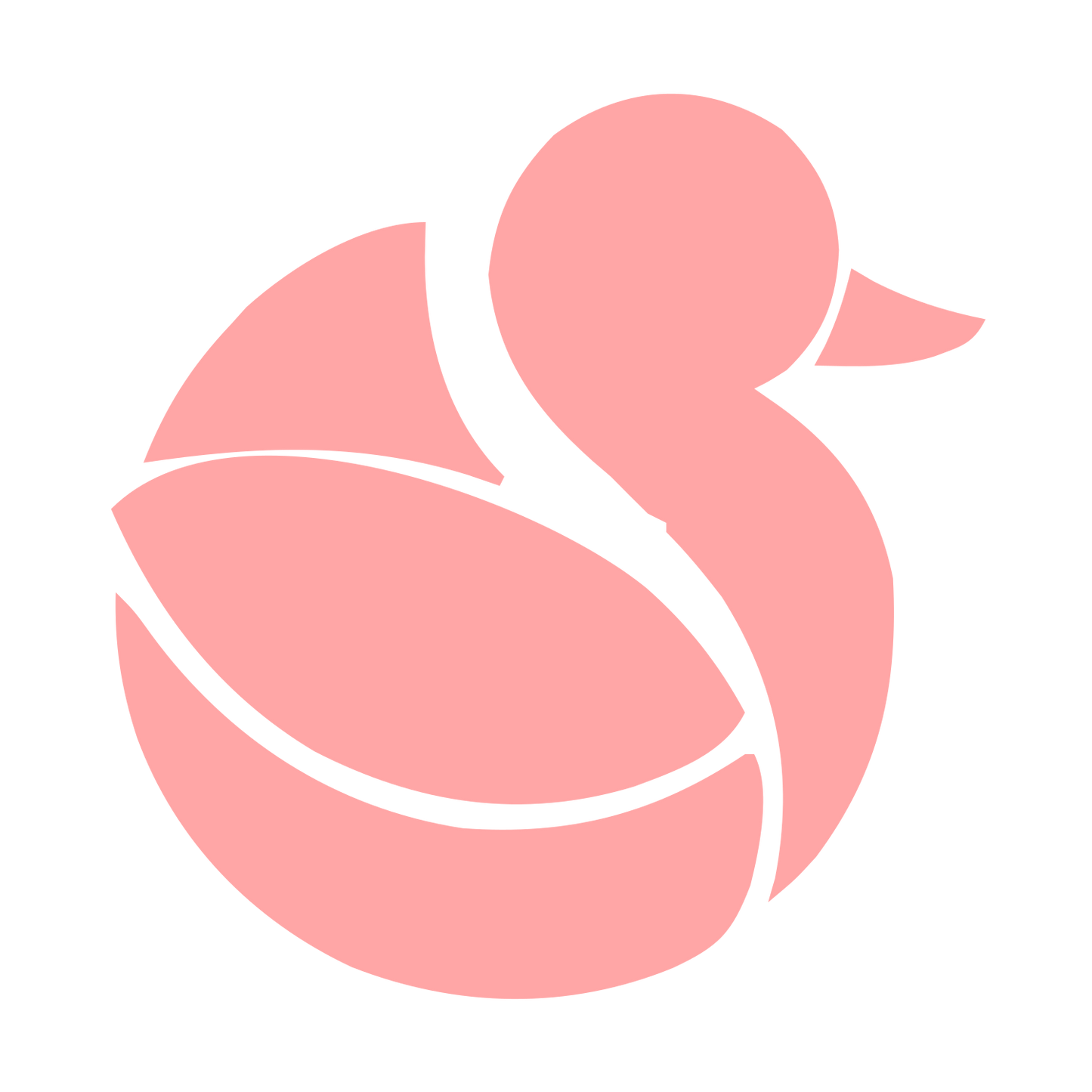 Layered Overlap Duck Logo #ffa6a6