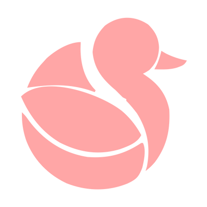 Layered Overlap Duck Logo #ffa6a6