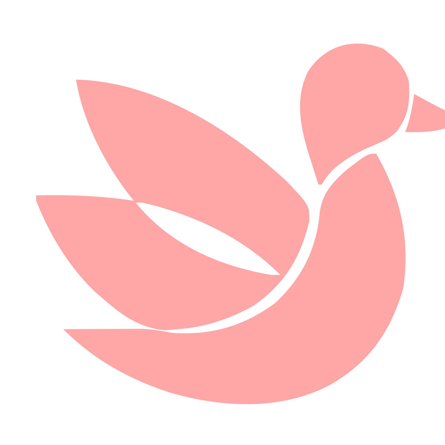 Layered Duck Bird Logo #ffa6a6