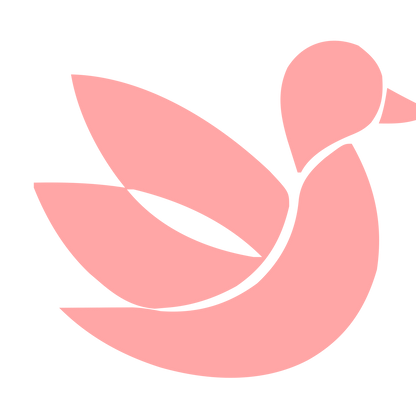 Layered Duck Bird Logo #ffa6a6