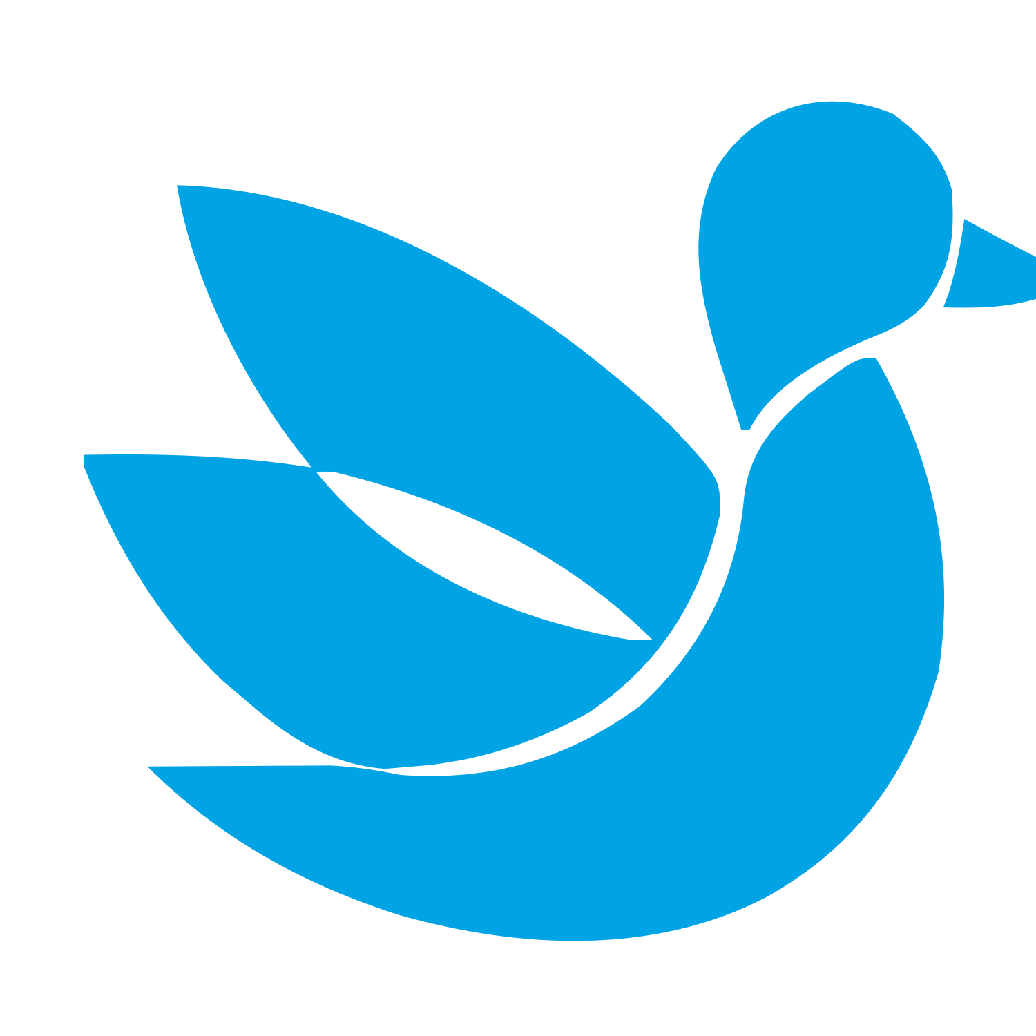 Layered Duck Bird Logo #00a3e4